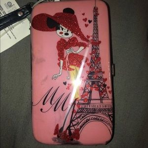 Minnie Mouse in Paris phone wallet wristlet